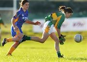 2 November 2008; Mairead Sheehan, Clonee, in action against Ashling Dunphy, Mountmellick Sarsfields. VHI Healthcare Leinster Senior Club Ladies Football Final, Clonee, Wexford v Mountmellick Sarsfields, Laois, Fr Mahar Park, Graiguecullen, Carlow. Picture credit: Brian Lawless / SPORTSFILE