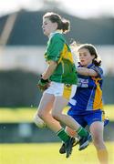 2 November 2008; Mairead Sheehan, Clonee, in action against Ashling Dunphy, Mountmellick Sarsfields. VHI Healthcare Leinster Senior Club Ladies Football Final, Clonee, Wexford v Mountmellick Sarsfields, Laois, Fr Mahar Park, Graiguecullen, Carlow. Picture credit: Brian Lawless / SPORTSFILE