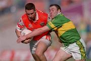 2 September 2000; Diarmaid Marsden of Armagh in action against Seamus Moynihan of Kerry during the Bank of Ireland All-Ireland Senior Football Championship Semi-Final Replay match between Kerry and Armagh at Croke Park in Dublin. Photo by Brendan Moran/Sportsfile