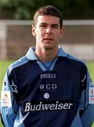 10 September 2000; Eamonn McLoughlin of UCD ahead of the Eircom League Premier Division match between UCD and Finn Harps at Belfield Park in Dublin. Photo by Pat Murphy/Sportsfile