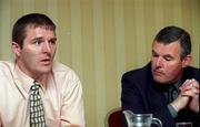 11 September 2000; Sean McCague, President of the GAA, right, pictured with Jarlath Burns, Chairman of the Players Commitee at the announcement of details of the GAA Players Sponsorship and Endorsement Programme. Photo by Damien Eagers/Sportsfile