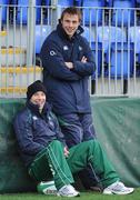 3 November 2008; Scrum-half Tomas O'Leary, left, and wing Tommy Bowe who took no part in Ireland Rugby Squad Training. Donnybrook Stadium, Donnybrook, Dublin. Picture credit: Brendan Moran / SPORTSFILE