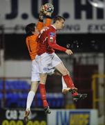 3 November 2008; Anto Flood, Shelbourne, in action against Brendan Clarke, Sporting Fingal. eircom League First Division, Shelbourne v Sporting Fingal, Tolka Park, Dublin. Picture credit: David Maher / SPORTSFILE