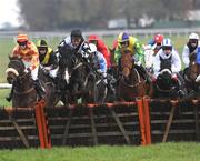 6 November 2008; Arkmore Radar, with Edward Power up, left, amongst the 'runners and riders' on the way to winning the Holycross Handicap Hurdle. Thurles Racecourse, Thurles, Co. Tipperary. Picture credit: Brian Lawless / SPORTSFILE