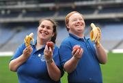 6 November 2008; Special Olympics Athletes Lynn Conroy and Brian Keogh at the Special Olympics Ireland launch of their new Health Promotion Programme in Croke Park, the aim of the Programme, which is supported by the Daughters of Charity Service and the Health Service Executive, is to develop a pack of health promotion resources to be used by people with intellectual disabilities. Croke Park, Dublin. Picture credit: Brian Lawless / SPORTSFILE