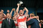 9 November 2008; De La Salle captain John Mullane lifts the cup. Waterford County Senior Hurling Final, Abbeyside v De La Salle, Dungarvan, Co. Waterford. Picture credit: Matt Browne / SPORTSFILE