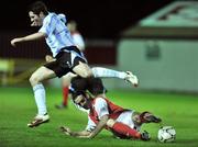 10 November 2008; Jason Gavin, St Patrick's Athletic, in action against Billy Dennehy, Derry City. eircom League Premier Division, St Patrick's Athletic v Derry City, Richmond Park, Dublin. Picture credit: David Maher / SPORTSFILE