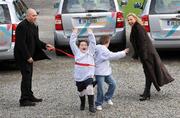 12 November 2008; At the announcement of Kia Motors Ireland’s partnership with Special Olympics Ireland are Special Olympics athletes Katie McHugh and Josh Hennessy with Orlaith Rafter and Tony Tormey from RTE’s Fair City. Kia Motors Ireland has donated 5 Kia Carnivals to Special Olympics to help the organisation to fulfil its promise of changing the lives of people with an intellectual disability throughout the island of Ireland. Rathfarnham, Dublin. Picture credit: Brian Lawless / SPORTSFILE