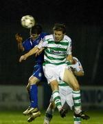 14 November 2008; Conor Gethins, Finn Harps, in action against Ger O'Brien Shamrock Rovers. eircom League Premier Division, Finn Harps v Shamrock Rovers, Finn Park, Ballybofey, Co. Donegal. Picture credit: Oliver McVeigh / SPORTSFILE