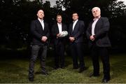 29 July 2015; 50 Days to Go: Rugby legend Peter Stringer, who boasts almost 100 caps for Ireland, has been unveiled as the final pundit on TV3’s Rugby World Cup 2015 panel. The former Ireland scrum half, who recently joined English premiership side Sale Sharks, was in Dublin alongside Shane Jennings and Stuart Barnes to celebrate ’50 Days to Go’ to the biggest sporting event of the year; RWC 2015. All of the action from ALL 48 matches will be Live and Exclusive on TV3 from Friday 18th September. TV3 studios, Ballymount, Dublin. Picture credit: David Maher / SPORTSFILE