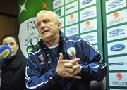 16 November 2008; Republic of Ireland manager Giovanni Trapattoni during a press conference after squad training. Gannon Park, Malahide, Dublin. Picture credit: David Maher / SPORTSFILEFILE