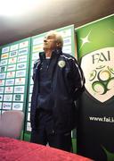 16 November 2008; Republic of Ireland manager Giovanni Trapattoni standing up during a press conference after squad training. Gannon Park, Malahide, Dublin. Picture credit: David Maher / SPORTSFILE