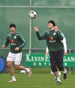 16 November 2008; Republic of Ireland's John O'Shea in action during squad training. Gannon Park, Malahide, Dublin. Picture credit: David Maher / SPORTSFILE