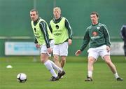 17 November 2008; Republic of Ireland's Richard Dunne in action against his team-mate Kevin Foley during squad training. Gannon Park, Malahide, Dublin. Picture credit: David Maher / SPORTSFILE