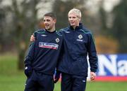 17 November 2008; Northern Ireland's Chris Baird and Ryan McGivern during squad training. Greenmount College, Belfast, Co. Antrim. Picture credit: Oliver McVeigh / SPORTSFILE