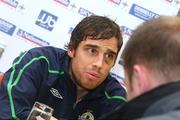 17 November 2008; Northern Ireland's Michael Duff speaking to the media during a players’ press conference. Hilton Hotel, Templepatrick, Co Antrim. Picture credit: Oliver McVeigh / SPORTSFILE