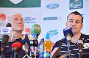 18 November 2008; Republic of Ireland manager Giovanni Trapattoni with team captain Shay Given during a Republic of Ireland Press Conference. Grand Hotel, Malahide, Dublin. Picture credit: David Maher / SPORTSFILE