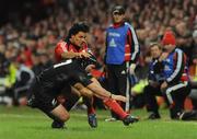 18 November 2008; Dough Howlett, Munster, in action against Scott Waldrom, New Zealand. Zurich Challenge Match, Munster v New Zealand, Thomond Park, Limerick. Picture credit: Brian Lawless / SPORTSFILE