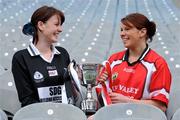 18 November 2008; Intermediate players Sinead Mohan, left, captain of Emyvale, Co. Monaghan, and Lisa Ni Shuibhne, Ballingeary Inchigeela, Cork, ahead of the 2008 Vhi Healthcare All-Ireland Club Finals. The senior, intermediate and junior finals will take place over the coming two weekends. Croke Park, Dublin. Photo by Sportsfile