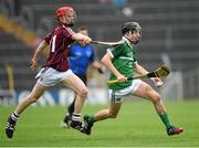 26 July 2015; Michael Mackey, Limerick, in action against Tom Monaghan, Galway. Electric Ireland GAA Hurling All-Ireland Minor Championship, Quarter-Final, Limerick v Galway. Semple Stadium, Thurles, Co. Tipperary. Picture credit: Stephen McCarthy / SPORTSFILE