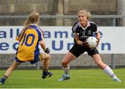 1 August 2015; Orla McGowan, Sligo, in action against Siobhain Tully, Roscommon. TG4 Ladies Football All Ireland Intermediate Championship, Roscommon v Sligo. Ballinamore, Co. Leitrim. Picture credit: Seb Daly / SPORTSFILE