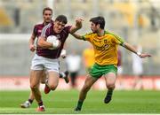 1 August 2015; Damien Comer, Galway, in action against Ryan McHugh, Donegal. GAA Football All-Ireland Senior Championship, Round 4B, Donegal v Galway. Croke Park, Dublin. Picture credit: Ramsey Cardy / SPORTSFILE