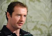 20 November 2008; Ireland full-back Geordan Murphy is interviewed during an Ireland rugby squad media conference. Shelbourne Hotel, Dublin. Picture credit: Brendan Moran / SPORTSFILE