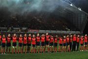 18 November 2008; The Munster players line up before the start of the match. Zurich Challenge Match, Munster v New Zealand, Thomond Park, Limerick. Picture credit: Brian Lawless / SPORTSFILE