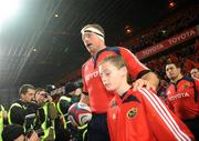 18 November 2008; Munster captain Mick O'Driscoll leads his team onto the pitch. Zurich Challenge Match, Munster v New Zealand, Thomond Park, Limerick. Picture credit: Brian Lawless / SPORTSFILE