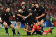 18 November 2008; Scott Waldrom, New Zealand, in action against Frank Sheahan, Munster. Zurich Challenge Match, Munster v New Zealand, Thomond Park, Limerick. Picture credit: Brian Lawless / SPORTSFILE