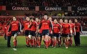 18 November 2008; Munster players make their way from the pitch before the start of the match. Zurich Challenge Match, Munster v New Zealand, Thomond Park, Limerick. Picture credit: Diarmuid Greene / SPORTSFILE