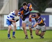23 November 2008; Paddy Smith, Navan O'Mahony's, in action against Brian McGrath and Ross O'Carroll, Kilmacud Crokes. AIB Leinster Senior Club Football Championship Semi-Final, Kilmacud Crokes v Navan O'Mahony's, Parnell Park, Dublin. Picture credit: Ray Lohan / SPORTSFILE *** Local Caption ***