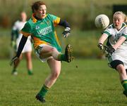 23 November 2008; Sarah Faulkner, Donegal, in action against Alisha Jordan, Meath. TG4 Senior Championship Relegation Play-Off, Donegal v Meath, Templeport, Co. Cavan. Picture credit: Oliver McVeigh / SPORTSFILE