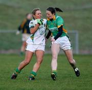 23 November 2008; Deborah Dillon, Meath, in action against Aoife McDonnell, Donegal. TG4 Senior Championship Relegation Play-Off, Donegal v Meath, Templeport, Co. Cavan. Picture credit: Oliver McVeigh / SPORTSFILE