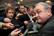 25 November 2008; GAA President Nickey Brennan is interviewed at the launch of the GAA Strategic Vision and Action Plan 2009-2015. Croke Park, Dublin. Picture credit: Brian Lawless / SPORTSFILE