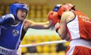 25 November 2008; Katie Taylor, left, Ireland, in action against Danusa Dilofova, Czech Republic, during their 60kg preliminary round bout. AIBA Women’s World Boxing Championships, Ningbo City, China. Picture credit: SPORTSFILE / Courtesy of AIBA