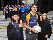 26 November 2008; Bank of Ireland announced that it has signed an agreement to become the new official sponsor of the DCU GAA Academy. The five-year deal commences immediately and will see the Bank of Ireland brand arrive on players and grounds in the coming weeks. The DCU GAA Academy was established in 2006 to provide elite level Gaelic footballers and hurlers with the opportunity to develop their sporting and academic careers in a supportive environment. At the announcement are members of the DCU GAA Academy including Dublin footballer Bernard Brogan with Monaghan ladies footballers Aoife, left, and Ciara McAnespie. Bank of Ireland Head Office, Dublin. Picture credit: Brian Lawless / SPORTSFILE
