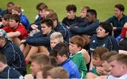 5 August 2015; Participants during the Bank of Ireland Leinster Rugby School of Excellence held at The Kings Hospital, Palmerstown, Dublin. The camp saw the visit of Leinster players to talk to developing players about training, tips and their and their development as rugby players. Picture credit: Stephen McCarthy / SPORTSFILE