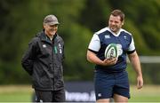 6 August 2015; Ireland's Mike Ross, right, and head coach Joe Schmidt during squad training. Ireland Rugby Squad Training, Carton House, Maynooth, Co. Kildare. Picture credit: Stephen McCarthy / SPORTSFILE