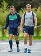 6 August 2015; Irelands Noel Reid, left, and Luke Fitzgerald arriving for squad training. Ireland Rugby Squad Training, Carton House, Maynooth, Co. Kildare. Picture credit: Sam Barnes / SPORTSFILE