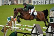 6 August 2015; Paul O'Shea, Ireland, competing on Skara Glen'S Machu Picchu in the Serpentine Speed Stakes sponsored by CityJet during the Discover Ireland Dublin Horse Show 2015. RDS, Ballsbridge, Dublin. Picture credit: Cody Glenn / SPORTSFILE