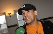 16 December 2008; Darren Sutherland is interviewed for RTE after a press conference ahead of his first professional fight against Georgi Iliev on Thursday night. The Helix, DCU, Dublin. Picture credit: Diarmuid Greene / SPORTSFILE