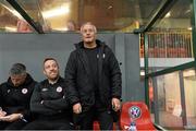 8 August 2015; Sligo Rovers new manager Mickey Adams, right, with his assistant Alan Rogers before the game. SSE Airtricity League, Premier Division, Sligo Rovers v Cork City. Showgrounds, Sligo. Picture credit: David Maher / SPORTSFILE