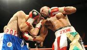 18 December 2008; Rendall Munroe, right, in action against Fabrizio Trotta during their EBU Super Bantamweight Title. Frank Maloney promotions, Rendall Munroe v Fabrizio Trotta, The Helix, DCU, Dublin. Picture credit: Ray Lohan / SPORTSFILE *** Local Caption ***