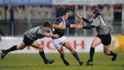 22 December 2008; Eoin O'Malley, Leinster A, is tackled by Gary Foley, left, and Ricky Andrew, Ireland U20. Leinster A v Ireland U20, Donnybrook, Dublin. Photo by Sportsfile