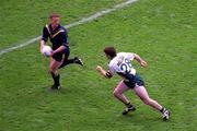 8 October 2000; Damien Hardwick of Australia in action against Larry Reilly of Ireland during the International Rules Series First Test match between Ireland and Australia at Croke Park in Dublin. Photo by Ray McManus/Sportsfile