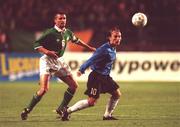 11 October 2000; Martin Reim of Estonia in action against Roy Keane of Ireland during the World Cup 2002 Qualifying group 2 match between Republic of Ireland and Estonia at Lansdowne Road in Dublin. Photo by David Maher/Sportsfile