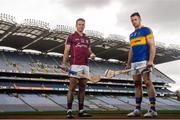 10 August 2015; Tipperary's Padraic Maher and Galway's David Collins, in attendance at a media promotion event in advance of the All-Ireland hurling Semi-Final between Tipperary and Galway. Croke Park, Dublin. Picture credit: David Maher / SPORTSFILE