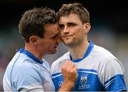 9 August 2015; Kilkenny's Kieran Joyce consoles Stephen O’Keeffe, Waterford, after the game. GAA Hurling All-Ireland Senior Championship, Semi-Final, Kilkenny v Waterford. Croke Park, Dublin. Picture credit: Brendan Moran / SPORTSFILE