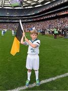 9 August 2015; Eight year old Shea Hogan, from Kilkenny City, who was an Etihad Flagbearer at the GAA Hurling All-Ireland Senior Championship Semi-Final between Kilkenny v Waterford. Croke Park, Dublin. Picture credit: Ray McManus / SPORTSFILE